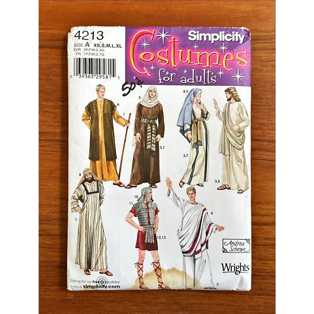 NEW Simplicity 4213 Unisex Costume Adult XS-XL Gowns & Helmet Sewing Pattern